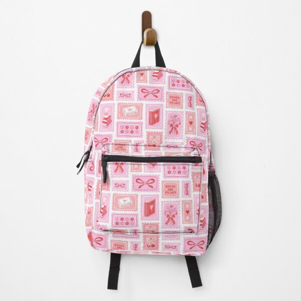 Item preview, Book lover stamp pattern in soft pink, blush, red designed and sold by Miss-Belle.