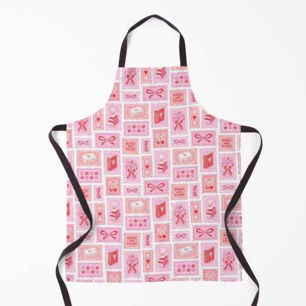 Item preview, Book lover stamp pattern in soft pink, blush, red designed and sold by Miss-Belle.