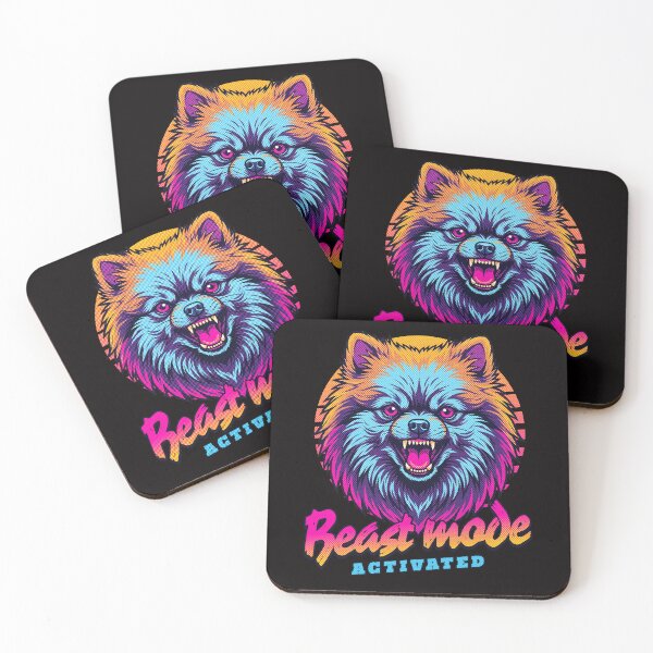 Item preview, Pomeranian Beast Mode Activated – Neon Cyberpunk Dog Design designed and sold by PixelsPaws.