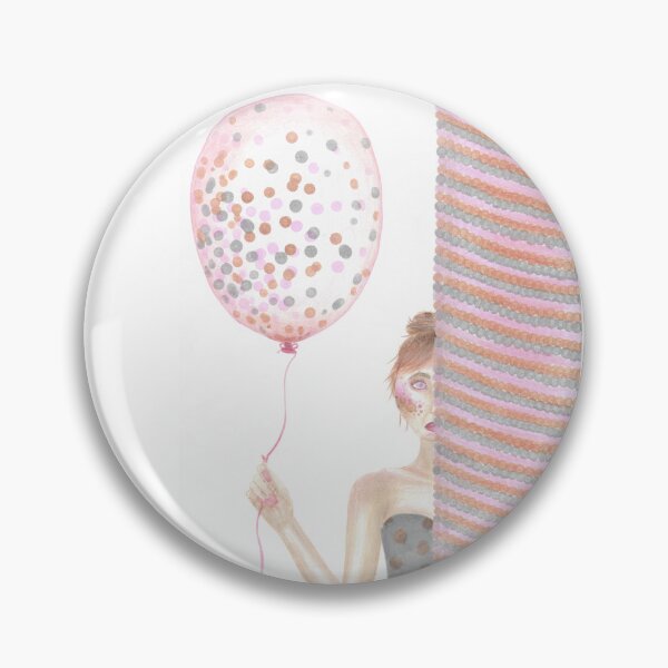 Item preview, dot party girl in pink grey and brown designed and sold by ShePaintsMusic.