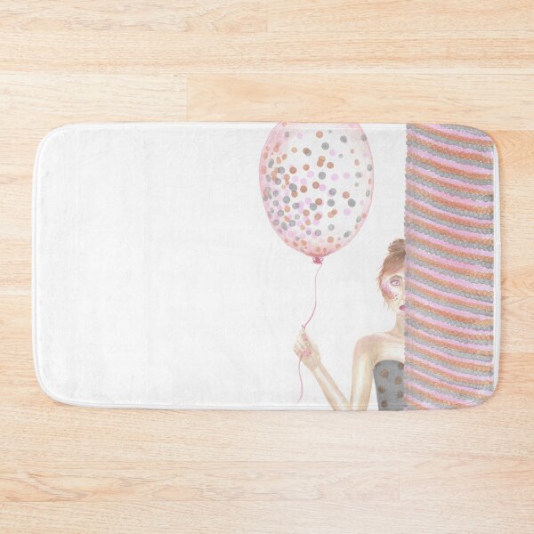 Item preview, dot party girl in pink grey and brown designed and sold by ShePaintsMusic.