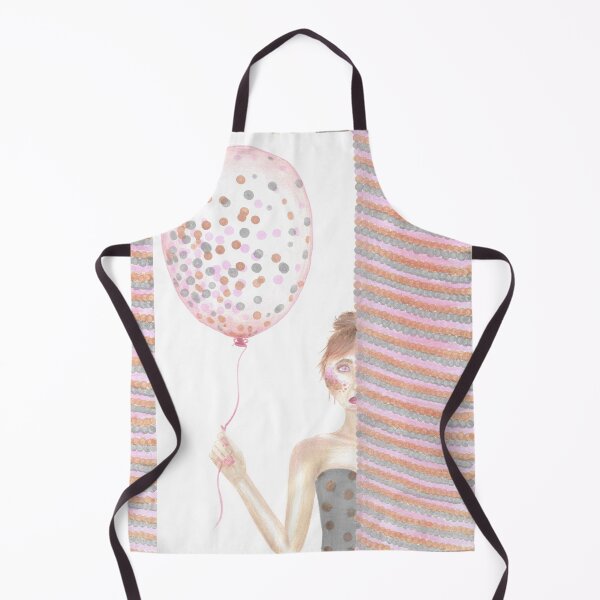 Item preview, dot party girl in pink grey and brown designed and sold by ShePaintsMusic.