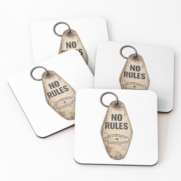 Item preview, Vintage Motel Key Tag with “No Rules” designed and sold by jgvisualarts.