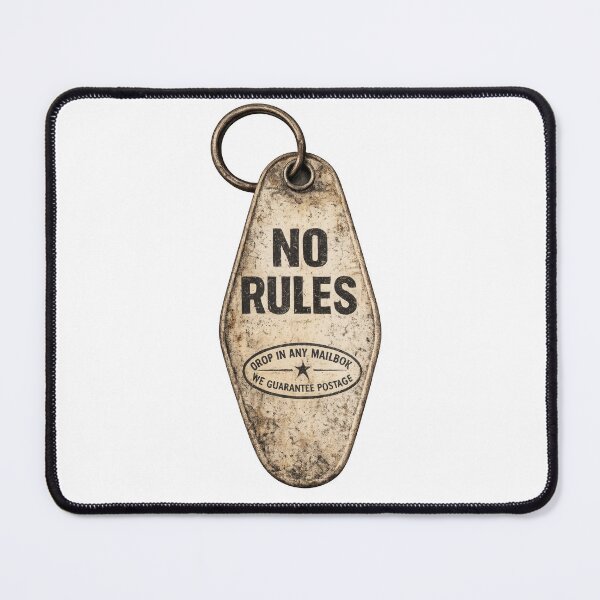 Item preview, Vintage Motel Key Tag with “No Rules” designed and sold by jgvisualarts.