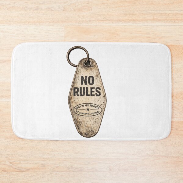 Item preview, Vintage Motel Key Tag with “No Rules” designed and sold by jgvisualarts.