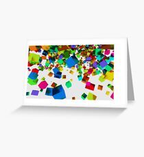 3d falling cubes Greeting Card