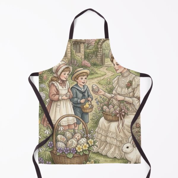 Item preview, Vintage Easter Egg Hunt Cottagecore Family Illustration designed and sold by MAGICKEY2024.