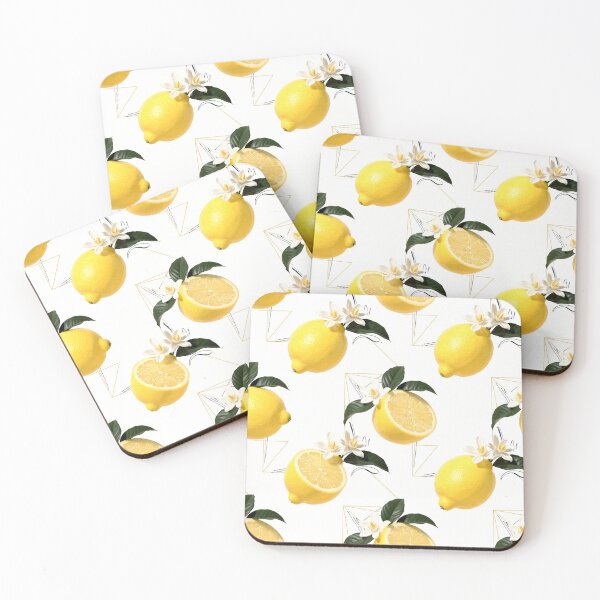 Item preview, Vibrant Lemon Bloom with Gold Geometric Lines designed and sold by Thalassora.