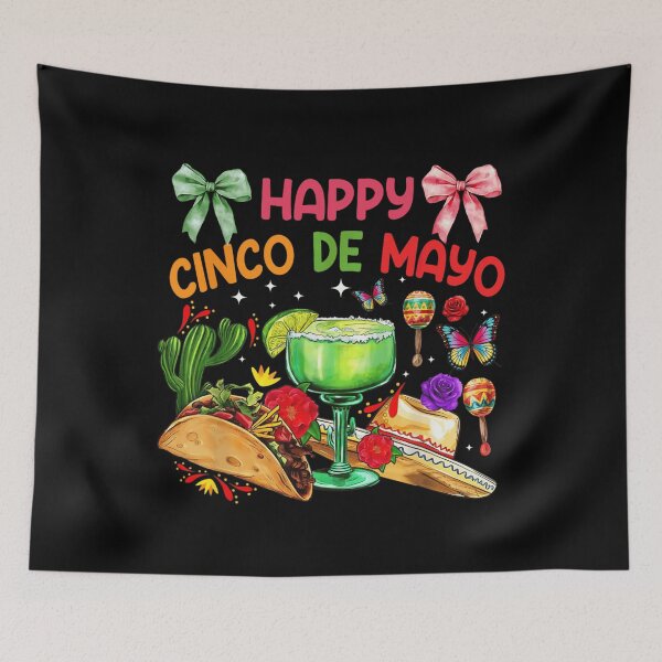 Item preview, Happy Cinco de Mayo Watercolor Fiesta Margarita Taco Bows designed and sold by Ali-printshop.