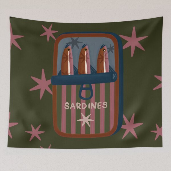 Item preview, Retro Sardines – Vintage Tin Illustration designed and sold by prikanashiro.
