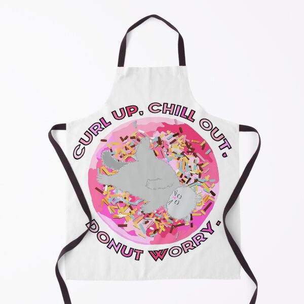 Item preview, Pink Donut Chill – Curl Up, Chill Out, Donut Worry Cat Art designed and sold by MidModMagic.