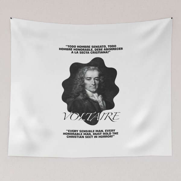Item preview, Voltaire Quote | "Every Sensible Man Must Hold the Christian Sect in Horror" | Bold Philosophy Art Bilingual ES/EN designed and sold by Alchemy-Forge.