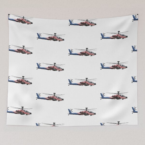 Item preview, USA Flag Painted Combat Helicopter Ah64 Design designed and sold by Combat Skies.