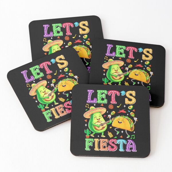 Item preview, Cute Avocado and Taco Let's Fiesta Kawaii Cinco de Mayo designed and sold by Ali-printshop.