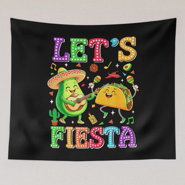 Item preview, Cute Avocado and Taco Let's Fiesta Kawaii Cinco de Mayo designed and sold by Ali-printshop.