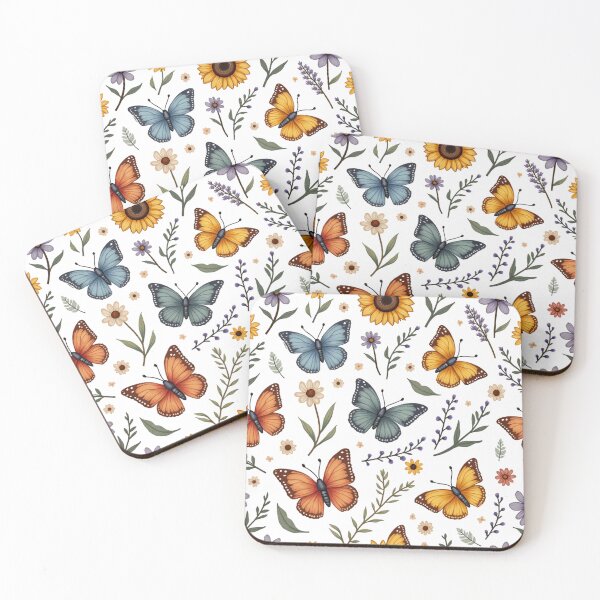 Item preview, Vintage Butterfly and Wildflower Garden Seamless Pattern designed and sold by TS68.