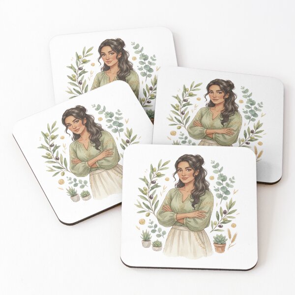 Item preview, Confident Abundance Goddess with Olive Branches and Eucalyptus Watercolor Art designed and sold by SirensSageStone.