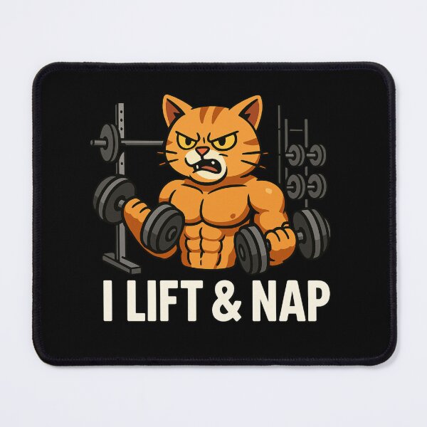 Item preview, Buff Cat Gym Funny I Lift and Nap Fitness Cat designed and sold by AYACHI90.