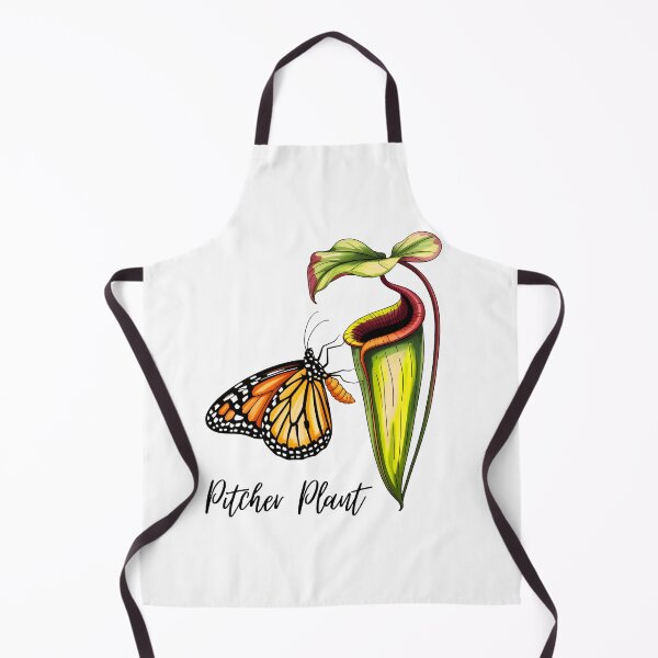 Item preview, Carnivorous Pitcher Plant with Butterfly – Exotic Botanical Illustration designed and sold by ArcticFoxStudio.