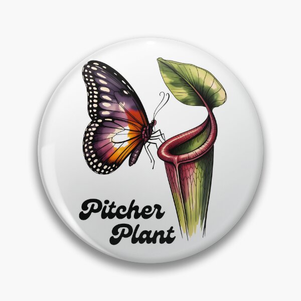 Item preview, Colorful Pitcher Plant and Butterfly – Carnivorous Plant Botanical Art designed and sold by ArcticFoxStudio.