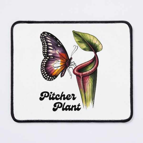 Item preview, Colorful Pitcher Plant and Butterfly – Carnivorous Plant Botanical Art designed and sold by ArcticFoxStudio.