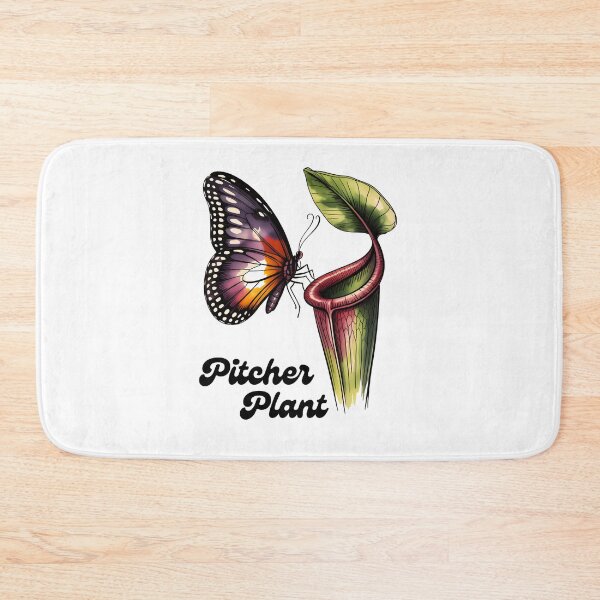 Item preview, Colorful Pitcher Plant and Butterfly – Carnivorous Plant Botanical Art designed and sold by ArcticFoxStudio.