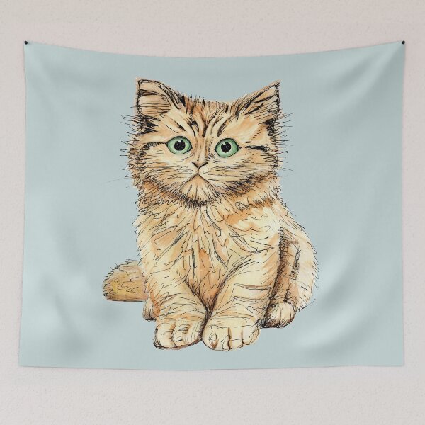 Item preview, Fluffy ginger kitten designed and sold by helengarvey.