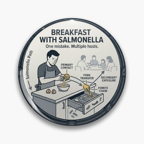 Item preview, Breakfast with Salmonella Dark Science Humor designed and sold by HypatiaLab.
