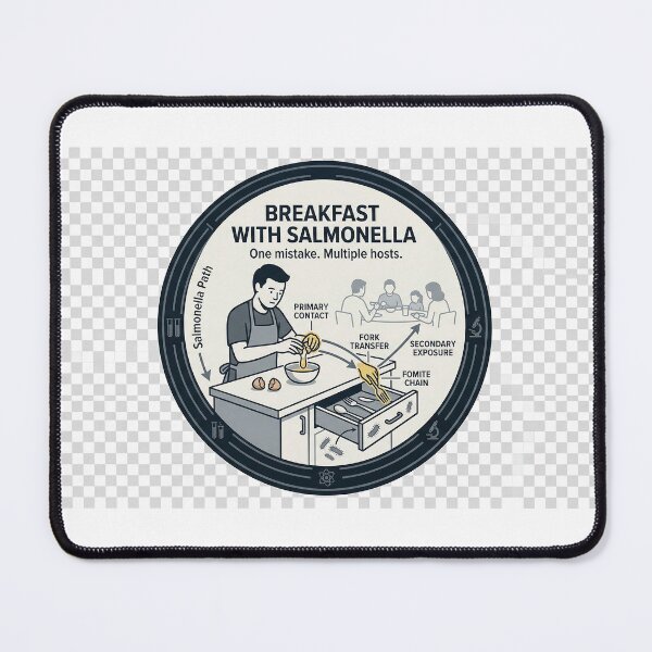Item preview, Breakfast with Salmonella Dark Science Humor designed and sold by HypatiaLab.