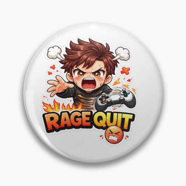Item preview, Rage Quit Gamer Sticker – Angry Chibi Gamer Throwing Controller Funny Gaming Meme Sticker designed and sold by Sidra digital art 8277237.