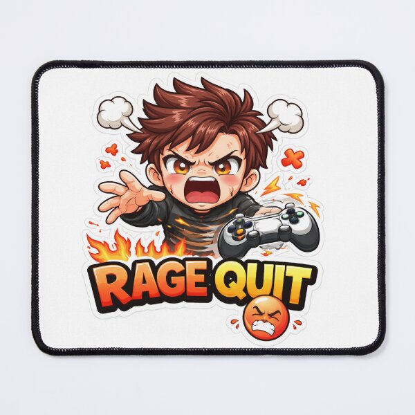 Item preview, Rage Quit Gamer Sticker – Angry Chibi Gamer Throwing Controller Funny Gaming Meme Sticker designed and sold by Sidra digital art 8277237.