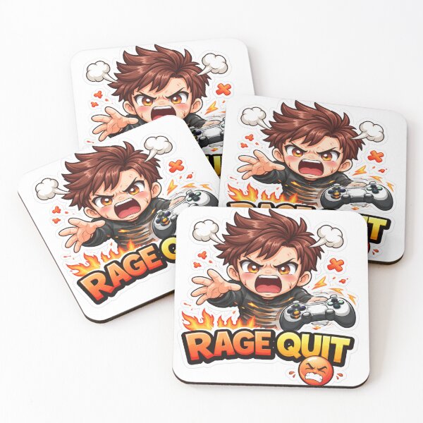 Item preview, Rage Quit Gamer Sticker – Angry Chibi Gamer Throwing Controller Funny Gaming Meme Sticker designed and sold by Sidra digital art 8277237.