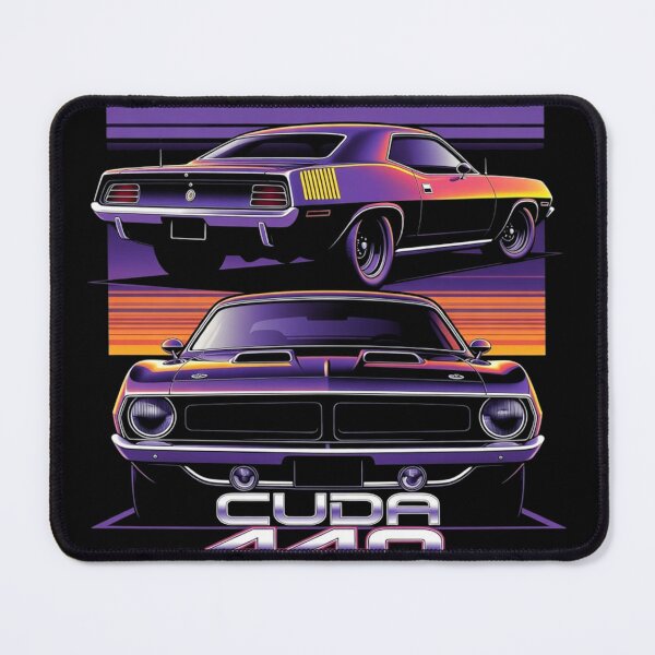 Item preview, 1970 Plymouth Cuda 440 Neon Dual View Graphic Tee designed and sold by TheArtOfCar.