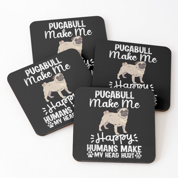 Item preview, Pugabull Make Me Happy Humans Make My Head Hurt Funny Humorous Dog Lovers designed and sold by CosmoKitsch.