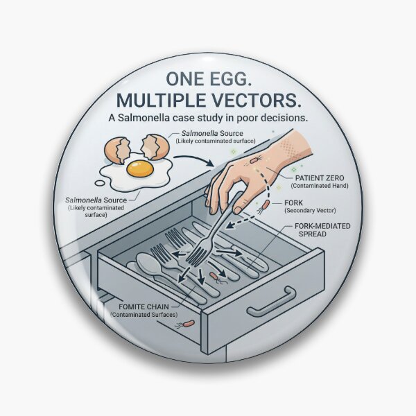 Item preview, Salmonella Case Study Funny Science Sticker designed and sold by HypatiaLab.