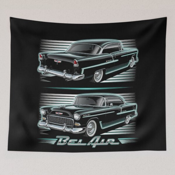 Item preview, 1955 Chevrolet Bel Air Dual View Classic Car Graphic Tee designed and sold by TheArtOfCar.