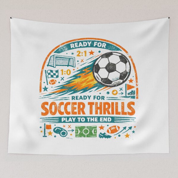 Item preview, Soccer Thrills Retro Football Art designed and sold by SplashTastic.