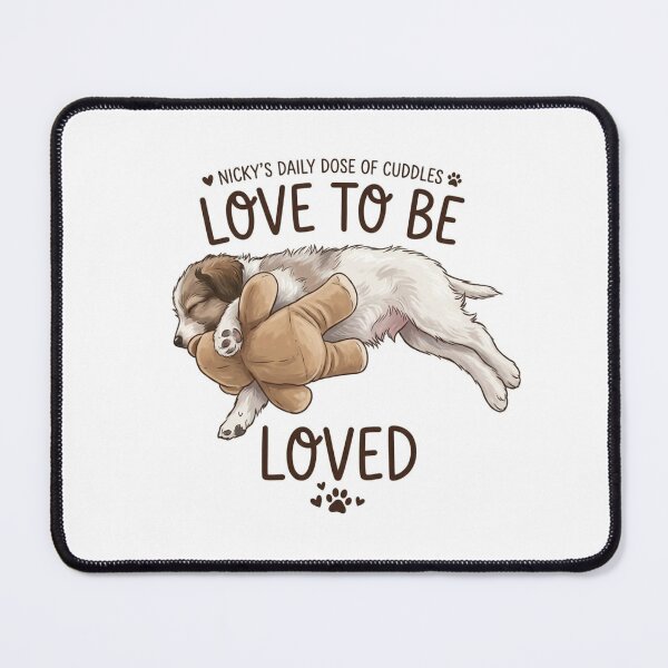 Item preview, Cute Nicky Dog Holding Teddy Bear Love to be Loved Sticker designed and sold by Andreza NativeHue Oficial.