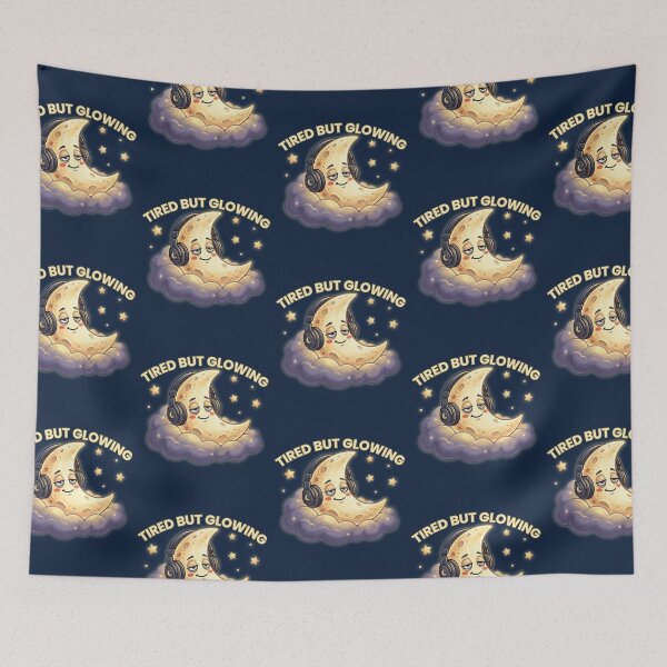 Item preview, Tired But Glowing Cute Moon Aesthetic Night Vibes designed and sold by MoonVibe-studio.