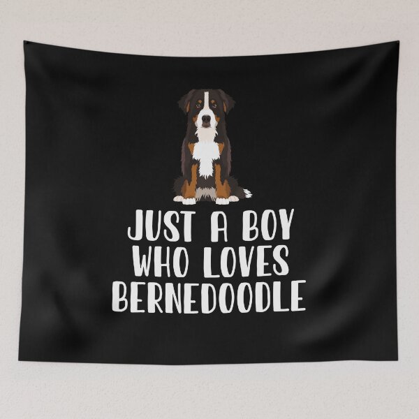 Item preview, Just A Boy Who Loves Bernedoodle  designed and sold by CosmoKitsch.