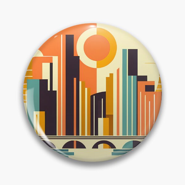 Item preview, Geometric Sunset Cityscape designed and sold by InkSmithery.