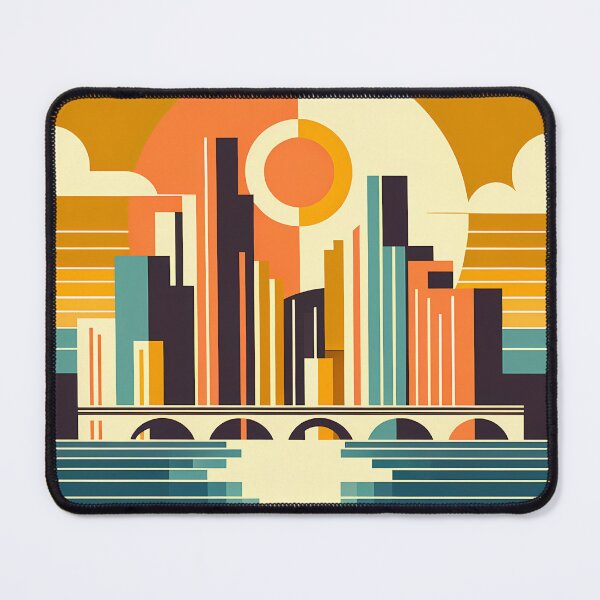Item preview, Geometric Sunset Cityscape designed and sold by InkSmithery.