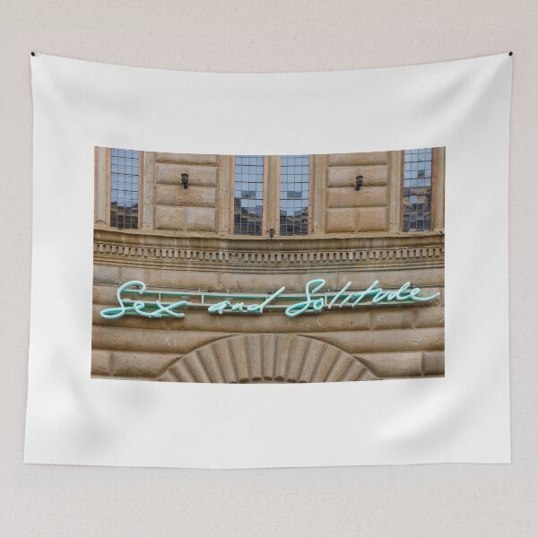 Item preview, "Sex and Solitude" Neon Sign on Rustic Stone Wall designed and sold by agathamourao.