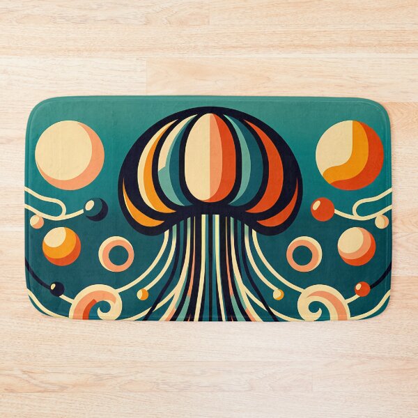 Item preview, Retro Jellyfish With Wavy Abstract Forms designed and sold by InkSmithery.
