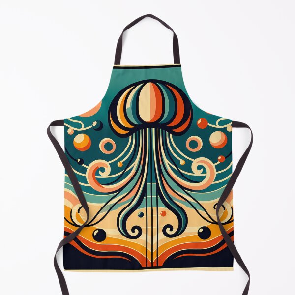 Item preview, Retro Jellyfish With Wavy Abstract Forms designed and sold by InkSmithery.