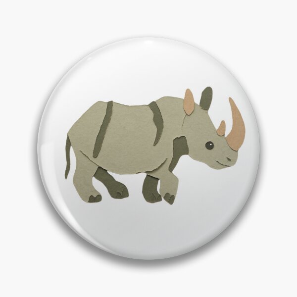 Item preview, Rhino, Adorable Animals Series Minimalist Illustration, Kids Paper Collage designed and sold by SWSandraWechner.
