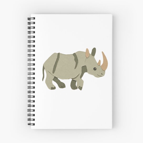 Item preview, Rhino, Adorable Animals Series Minimalist Illustration, Kids Paper Collage designed and sold by SWSandraWechner.