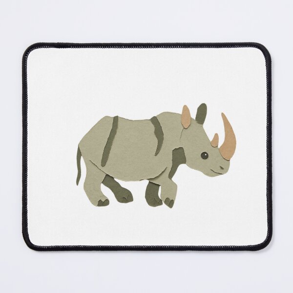 Item preview, Rhino, Adorable Animals Series Minimalist Illustration, Kids Paper Collage designed and sold by SWSandraWechner.