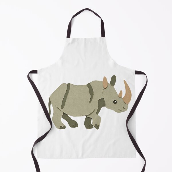 Item preview, Rhino, Adorable Animals Series Minimalist Illustration, Kids Paper Collage designed and sold by SWSandraWechner.