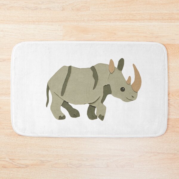 Item preview, Rhino, Adorable Animals Series Minimalist Illustration, Kids Paper Collage designed and sold by SWSandraWechner.